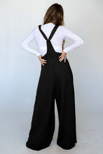 Load image into Gallery viewer, Black Knotted Straps Patch Pocket Wide Leg Jumpsuit