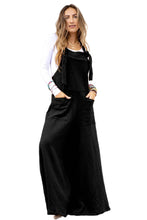Load image into Gallery viewer, Black Knotted Straps Patch Pocket Wide Leg Jumpsuit