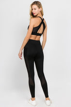 Load image into Gallery viewer, Active Jersey Mesh Striped 3-Pocket Leggings