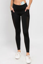 Load image into Gallery viewer, Active Jersey Mesh Striped 3-Pocket Leggings