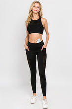 Load image into Gallery viewer, Active Jersey Mesh Striped 3-Pocket Leggings