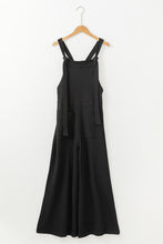 Load image into Gallery viewer, Black Knotted Straps Patch Pocket Wide Leg Jumpsuit