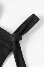 Load image into Gallery viewer, Black Knotted Straps Patch Pocket Wide Leg Jumpsuit