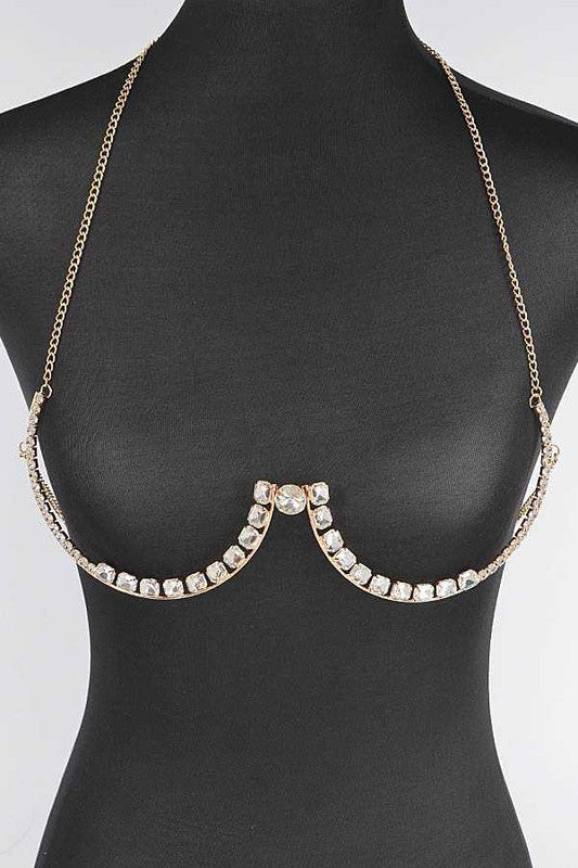 Oversize Rhinestone Iconic Bra Chain