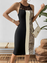 Load image into Gallery viewer, Ivy Lane Leopard Color Block Cutout Sleeveless Knee-Length Dress
