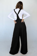 Load image into Gallery viewer, Black Knotted Straps Patch Pocket Wide Leg Jumpsuit

