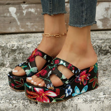 Load image into Gallery viewer, Cutout Floral Peep Toe Sandals
