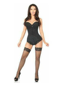 Lavish Black Cotton Overbust Corset