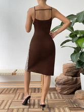 Load image into Gallery viewer, Ivy Lane Leopard Color Block Cutout Sleeveless Knee-Length Dress
