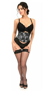 Lavish White w/Black Lace Overlay Mini Cincher