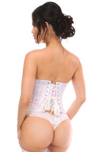 Load image into Gallery viewer, White Satin Open Bust Underwire Underbust Corset
