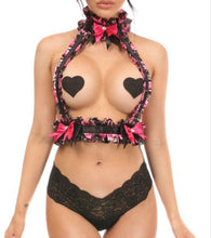 Load image into Gallery viewer, Kitten Collection Pink Floral Satin Body Harness
