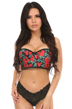 Load image into Gallery viewer, Red Roses Underwire Short Bustier
