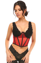 Load image into Gallery viewer, Red Mesh Open Cup Waist Cincher

