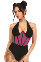 Load image into Gallery viewer, Pink Mesh Open Cup Waist Cincher
