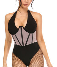 Load image into Gallery viewer, Lt Pink Mesh Open Cup Waist Cincher
