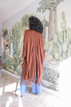 Load image into Gallery viewer, Open Work Frayed Border Bohemian Ruana
