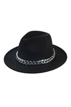 Load image into Gallery viewer, Small Brim Chain Classic Fedora Hat
