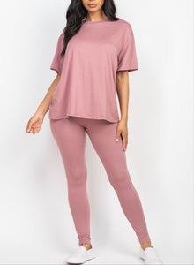 Oversized T shirt & Leggings Set