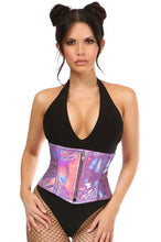 Load image into Gallery viewer, Lavender Holo Steel Boned Mini Cincher
