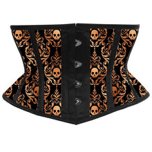 Load image into Gallery viewer, Orange &amp; Black Skull Waist Cincher
