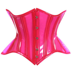 Pink Clear Curvy Underbust Waist Cincher Corset
