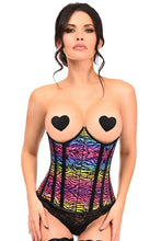 Load image into Gallery viewer, Rainbow Print Underwire Open Cup Underbust Corset
