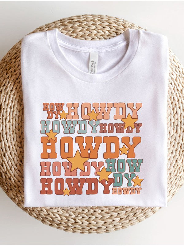 Howdy with Cowboy Hat Graphic Tee