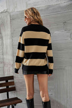 Load image into Gallery viewer, Two-Tone Round Neck Dropped Shoulder Sweater
