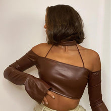 Load image into Gallery viewer, Long Sleeve Leather Top
