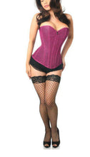 Load image into Gallery viewer, Lavish Fuchsia Glitter Front Zipper Corset
