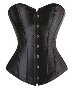 Retro Satin Single-Breasted Corset With Panty
